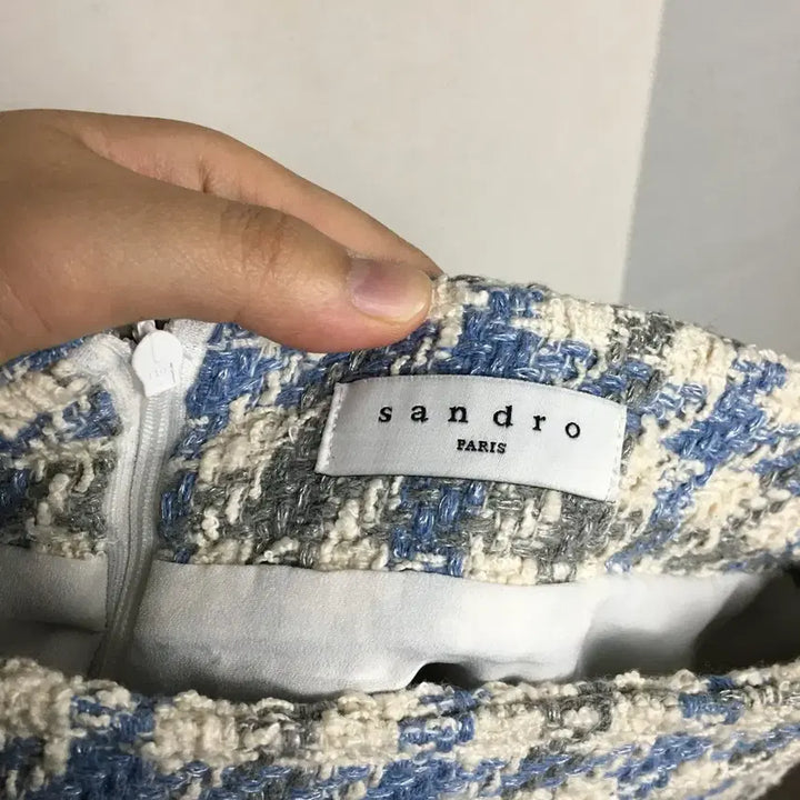 [BUNJANG] SANDRO Blue Check Tweed Skirt / SANDRO 산드로 블루 체크 트위드 스커트 26