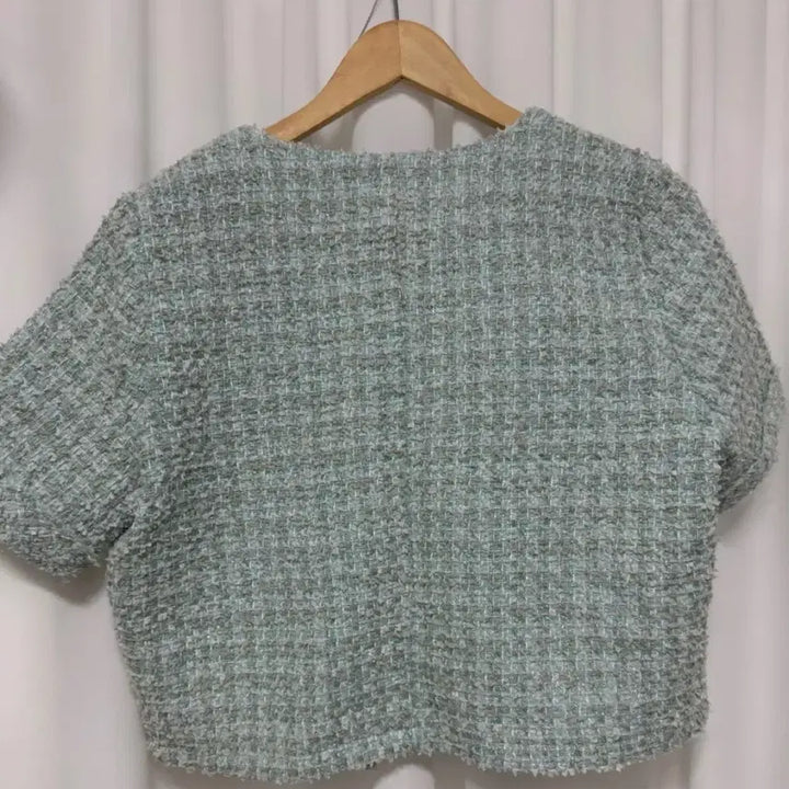 [BUNJANG] Mint Tweed Jacket / 민트 반팔 트위드 자켓