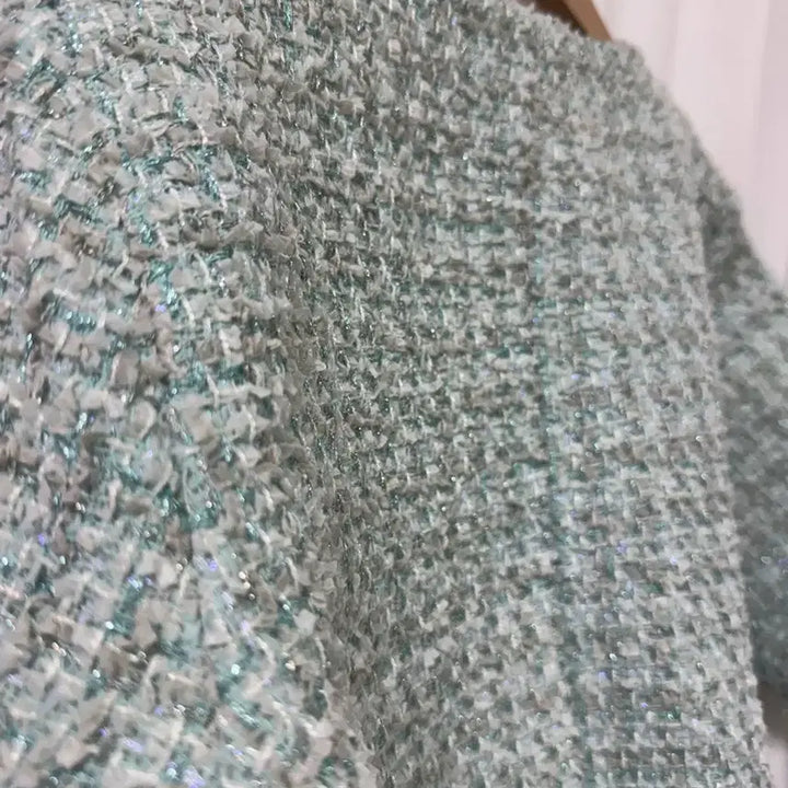 [BUNJANG] Mint Tweed Jacket / 민트 반팔 트위드 자켓