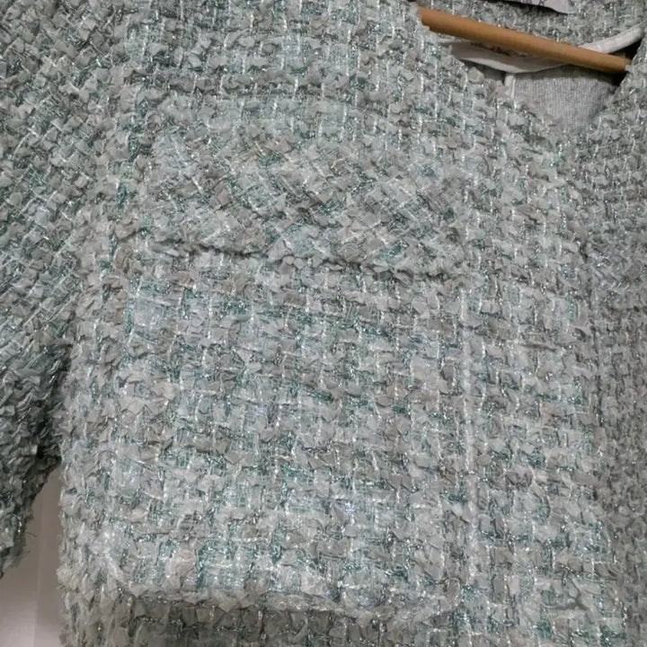 [BUNJANG] Mint Tweed Jacket / 민트 반팔 트위드 자켓