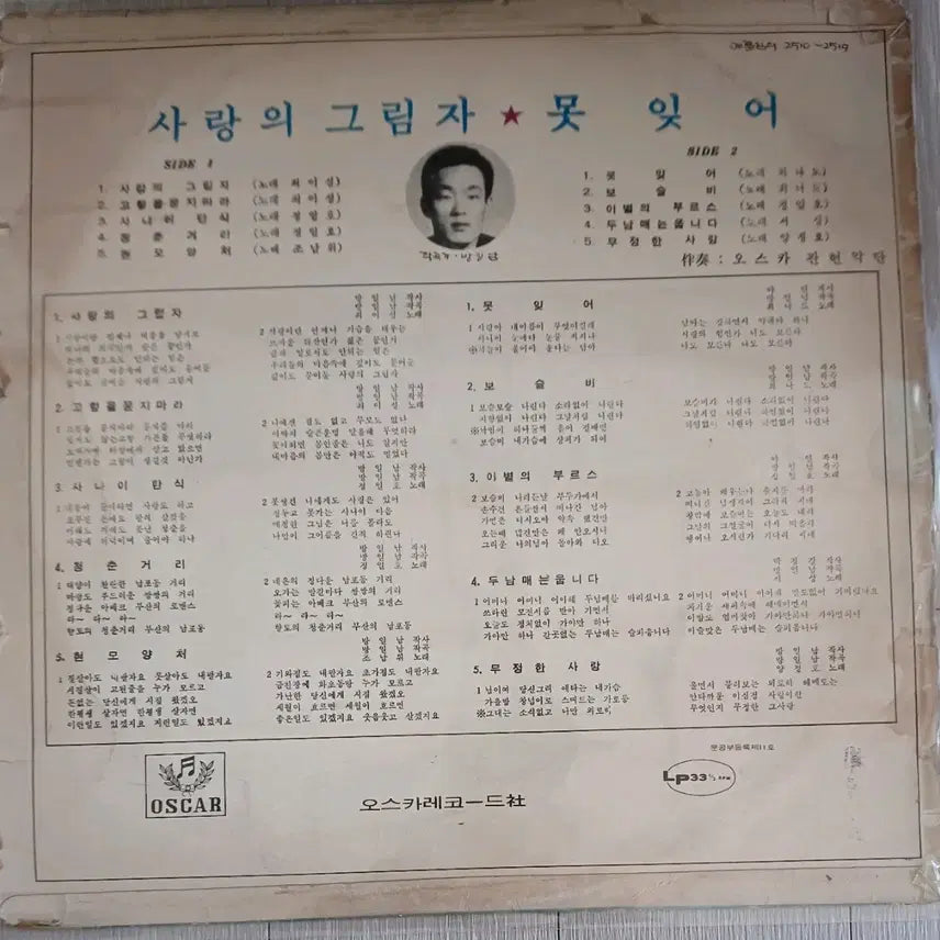 [SOLD OUT] 최이성 최나도LP 70년초반 귀한음반 오스카레코드 NM