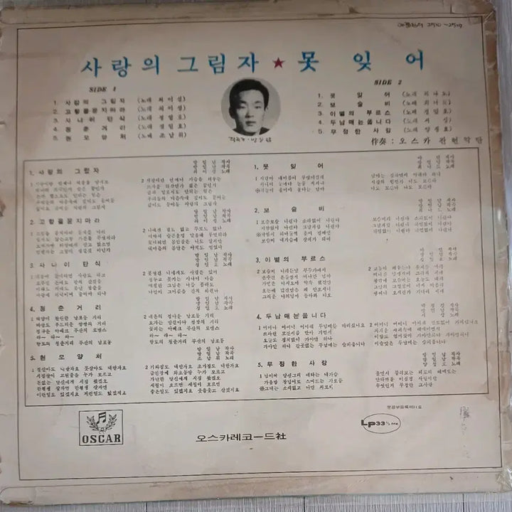 [SOLD OUT] 최이성 최나도LP 70년초반 귀한음반 오스카레코드 NM