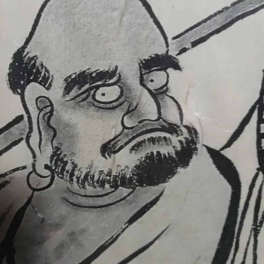 [BUNJANG] 석장 짚은 나한도 액자 그림(판화로추정) / 석장 짚은 나한도 액자 그림(판화로추정)