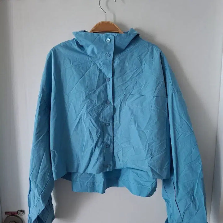 [SOLD OUT] 스카이 블루 크롭 셔츠 블라우스55~66
