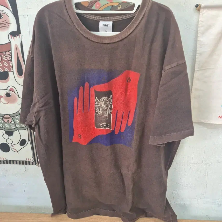 [BUNJANG] Blind Files Graphic T-Shirt Brown / 블라인드파일즈 반팔2