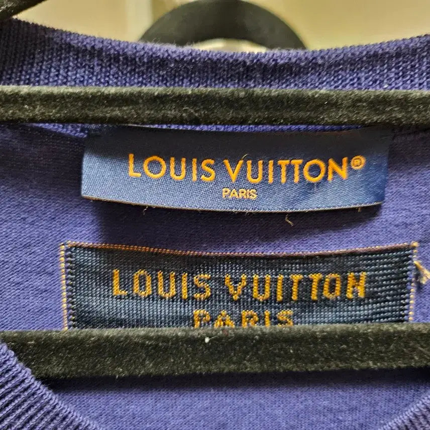 [BUNJANG] Louis Vuitton Script Logo Short Sleeve Intarsia Knit XL / 정품)루이비통 스크립트 로고 반팔 인타르시아니트 XL
