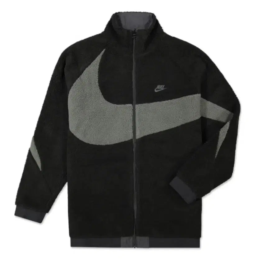 [BUNJANG] Nike Fleece Reversible Jacket Black/Grey / 나이키 후리스 리버시블 검회