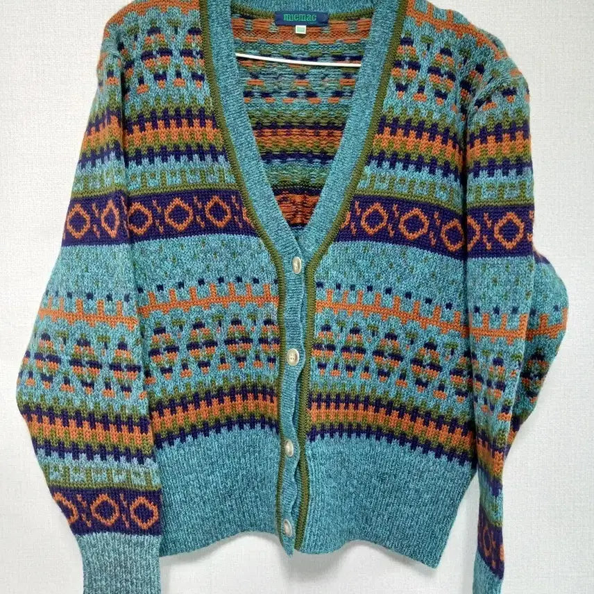 [BUNJANG] miemac Pattern V-Neck Cardigan / miemac 패턴 브이넥 가디건