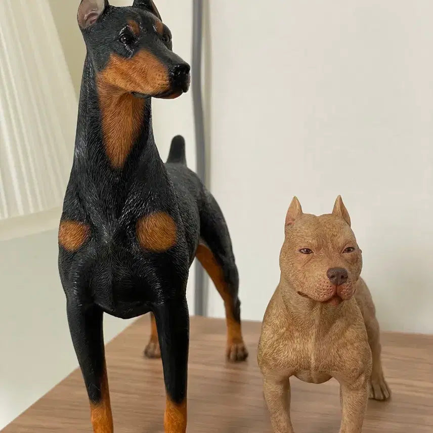 [BUNJANG] Doberman &amp; Pitbull Figurine Set / 맹견 도베르만,핏불 피규어
