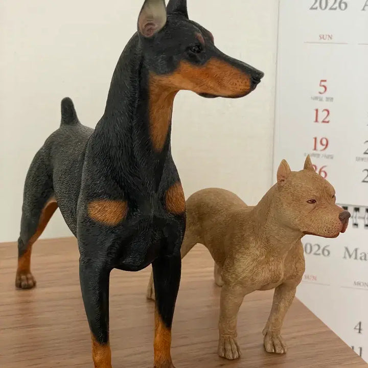 [BUNJANG] Doberman &amp; Pitbull Figurine Set / 맹견 도베르만,핏불 피규어