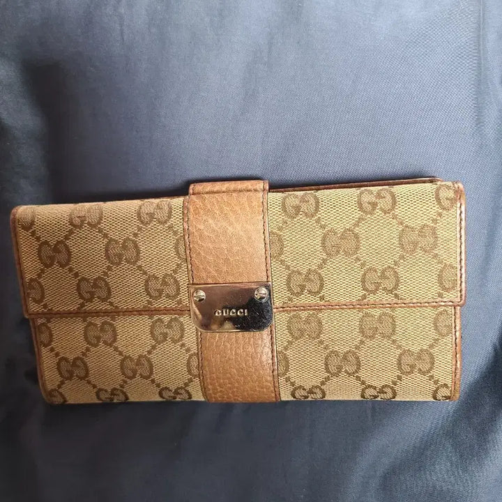 [BUNJANG] Gucci GG Logo Bifold Wallet Brown / 구찌 GG로고 반지갑 브라운