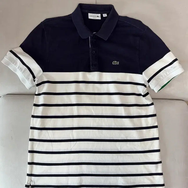 [SOLD OUT] 라코스테 슬림핏 스트라이프 반팔 카라티 105