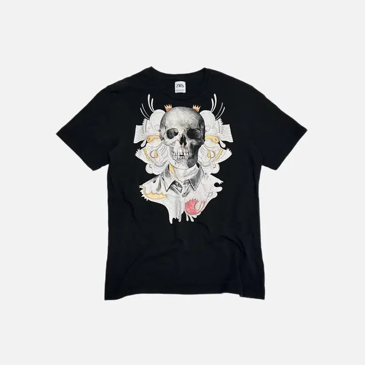 [BUNJANG] ZARA Skull Punk T-shirt / 자라 ZARA 스컬 펑크 반팔티