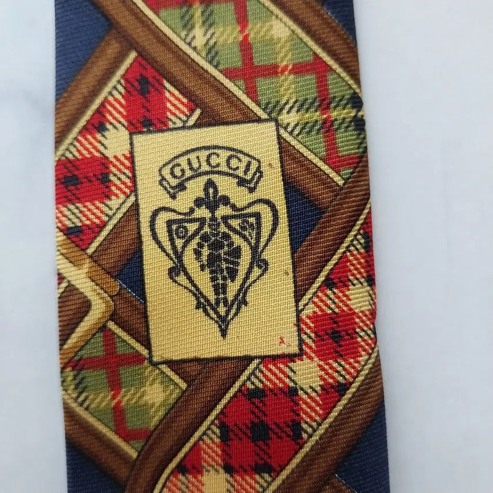 [BUNJANG] Gucci Belt Motif Pattern Tie / 구찌 네이비 벨트 모티브 패턴 넥타이 9.3cm A+등급 K2564