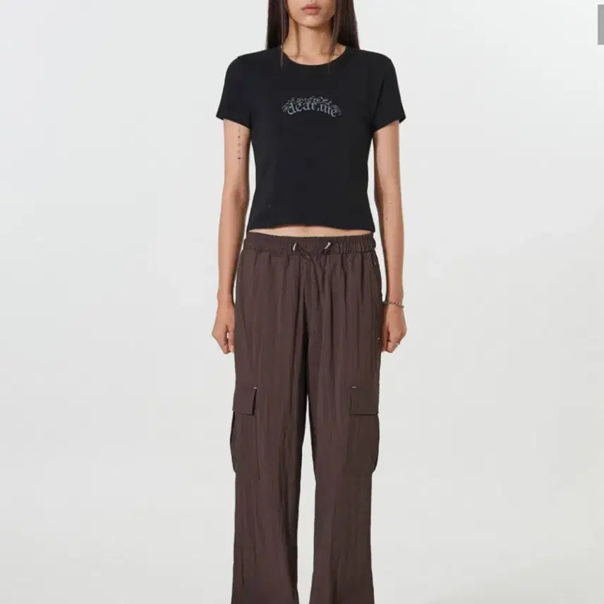 [BUNJANG] Dear. Me String Bending Pocket Cargo Pants L - Summer Version / 디어미 스트링 밴딩 포켓 카고 팬츠 L 모카 여름버전