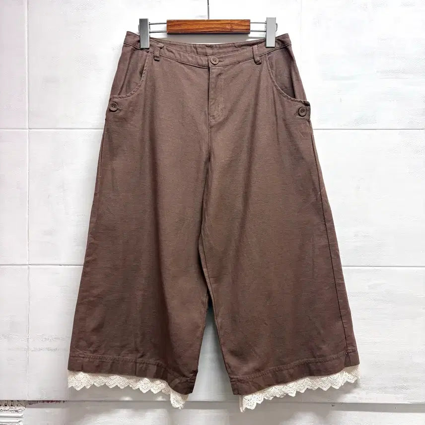[SOLD OUT] SM2 린넨 코튼 버뮤다 모리걸 레이스 팬츠  JPN