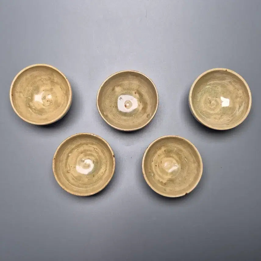 [BUNJANG] Sui-Tang Dynasty Yue Ware Celadon Cup Set (5 Pieces) / [진품] 수당시기 월요 청자 잔 5점 일괄 출토품 중국도자기 골동품