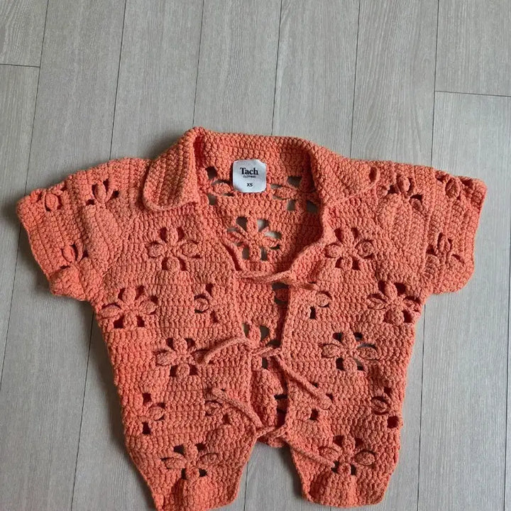 [BUNJANG] Tach Crochet Knit Orange Cotton / tach 타치 크로셰 니트