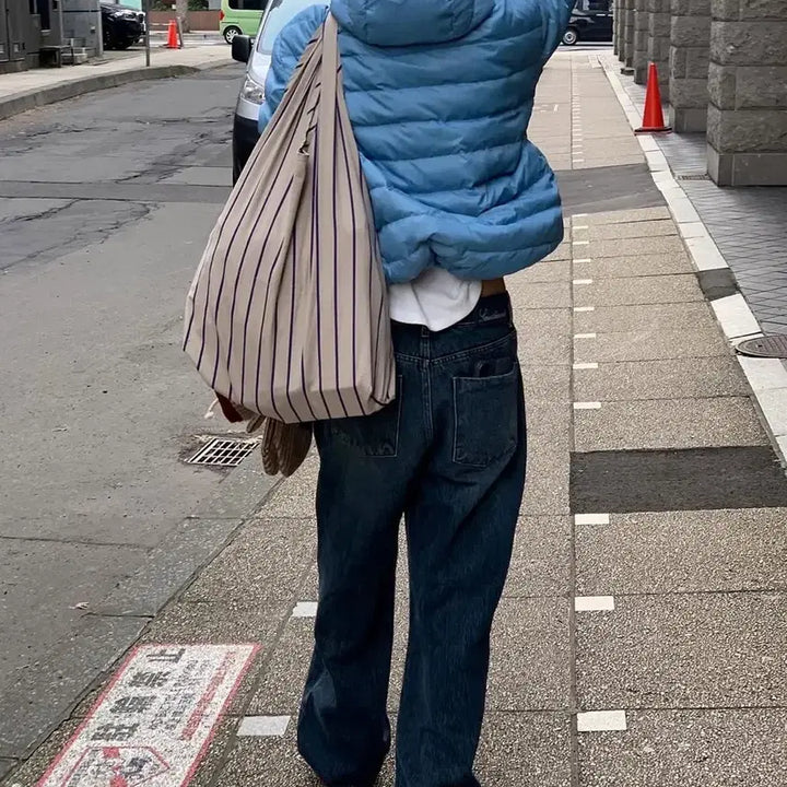 [BUNJANG] Smoothmood Striped Mug Bag Beige / 스무드무드 mug striped bag beige