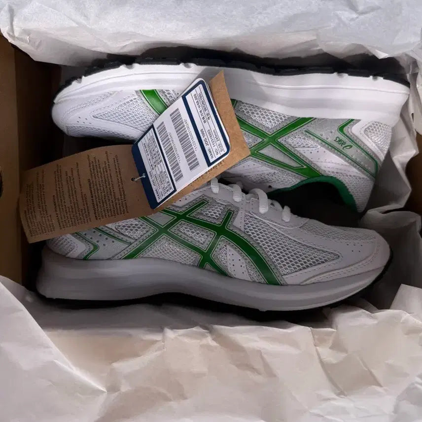 [BUNJANG] Asics Jog 100 S White Green 2E Wide / 아식스 조그 100 S 화이트 그린 2E 와이드
