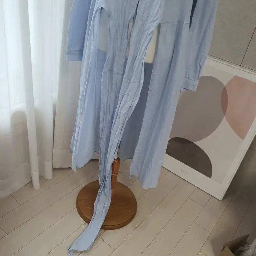 [BUNJANG] ZARA Embroidered Wrap Long Shirt Dress / 자라/S) 유니크한 랩 스타일 자수 롱 셔츠 원피스