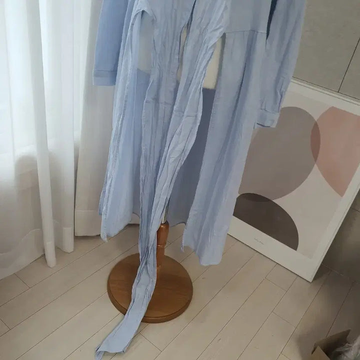 [BUNJANG] ZARA Embroidered Wrap Long Shirt Dress / 자라/S) 유니크한 랩 스타일 자수 롱 셔츠 원피스