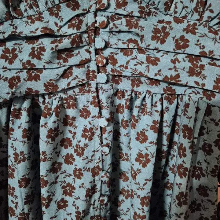 [BUNJANG] Blue Flower Midi Dress / 블루 플라워 원피스