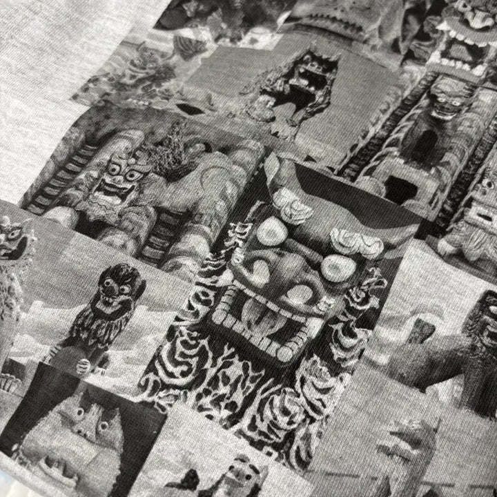 [BUNJANG] Shisa Collage Art Graphic T-shirt / 오키나와 시사(Shisa) 콜라주 아트 그래픽 티셔츠