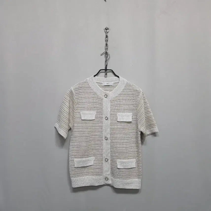 [SOLD OUT] W9 반팔 니트 가디건 아이보리