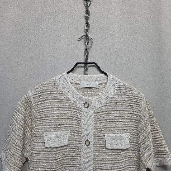 [SOLD OUT] W9 반팔 니트 가디건 아이보리
