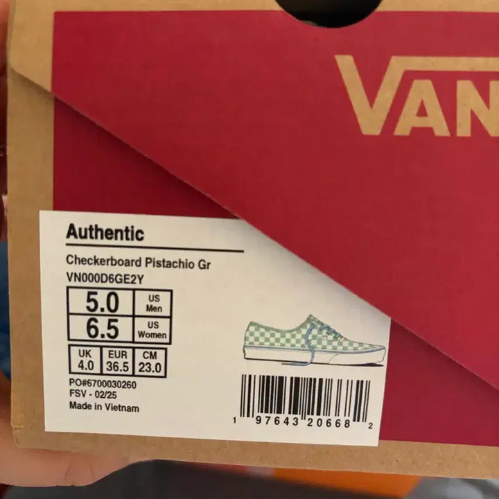 [BUNJANG] Vans Checkerboard Authentic US6.5 Sneakers / 새상품/반스 체커보드 어센틱/US6.5/235추천