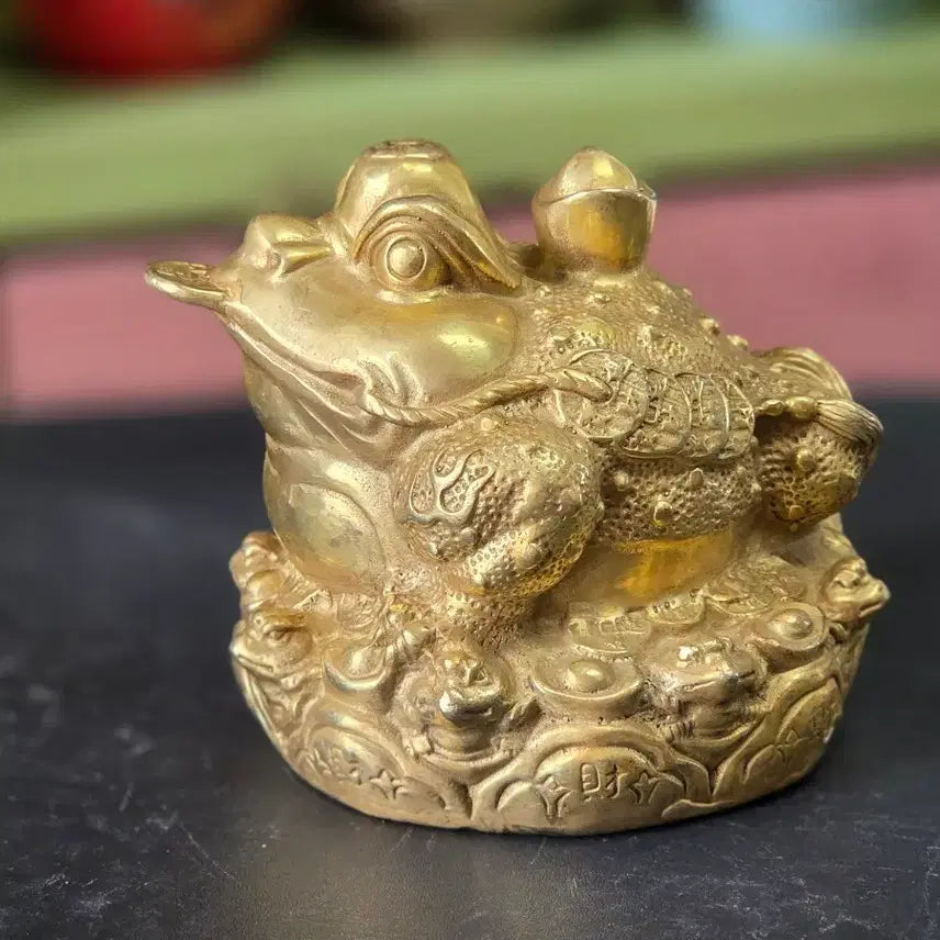 [BUNJANG] Golden Fortune Toad Bronze Sculpture / 황금 복 두꺼비 동조각상