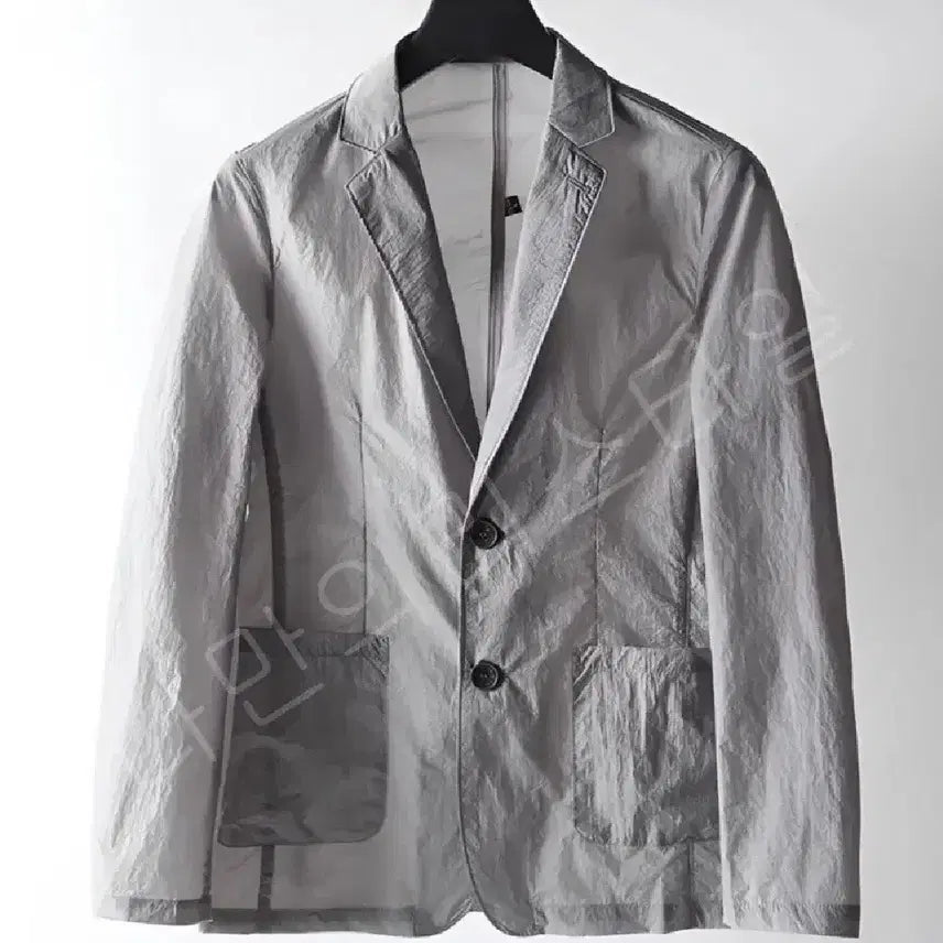 [BUNJANG] Blazer Windbreaker Jacket (Gray) - Men&