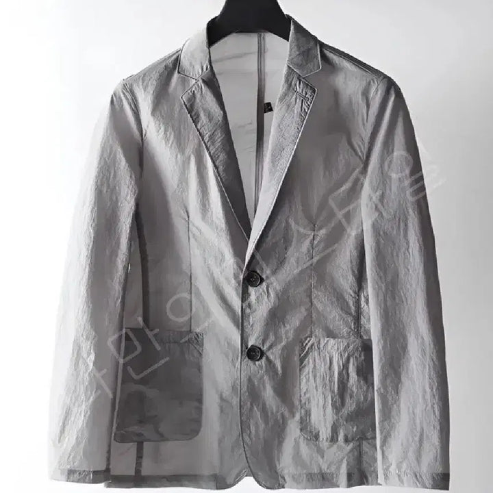 [BUNJANG] Blazer Windbreaker Jacket (Gray) - Men&