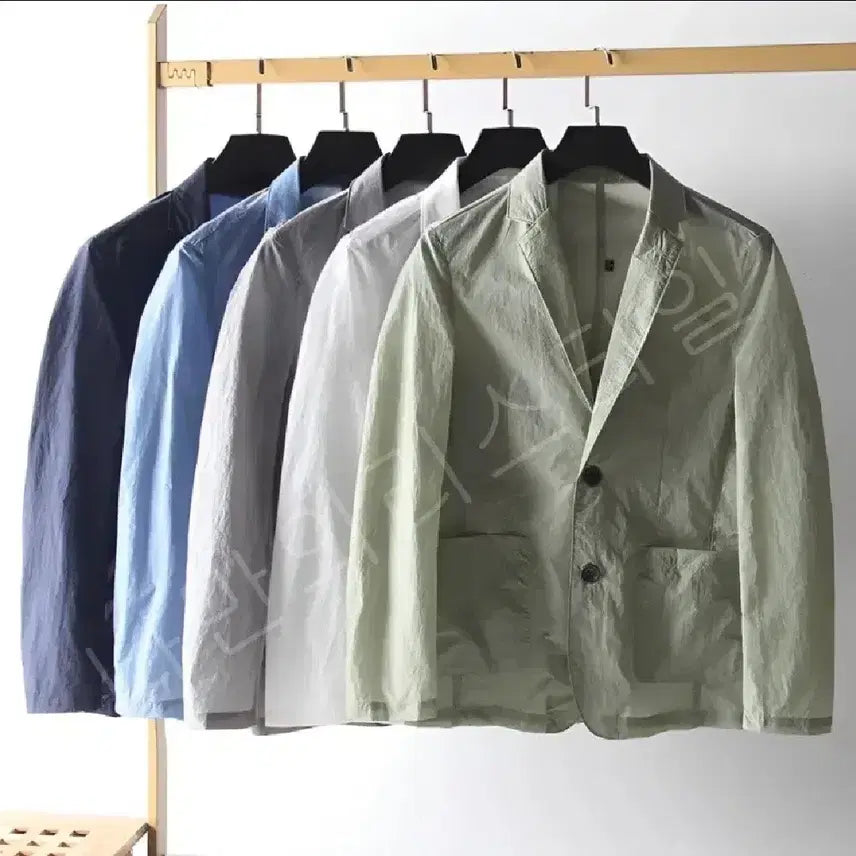 [BUNJANG] Blazer Windbreaker Jacket (Gray) - Men&