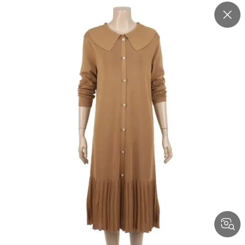[BUNJANG] Beige Spring Knit Pleated Long Dress / 새상품)  베이지 봄니트 플리츠 롱원피스