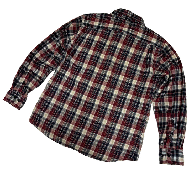 [BUNJANG] Lalph Evans Burgundy Multi Check Flannel Shirt / 랄프 에반스(Lalph Evans) 버건디 멀티 체크 플란넬 셔츠