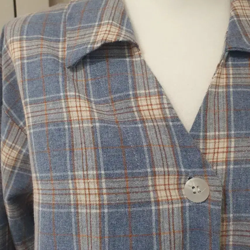 [BUNJANG] 8 Seconds Blue Checkered Shirt / 8세컨즈 블루 체크 남방 셔츠 F