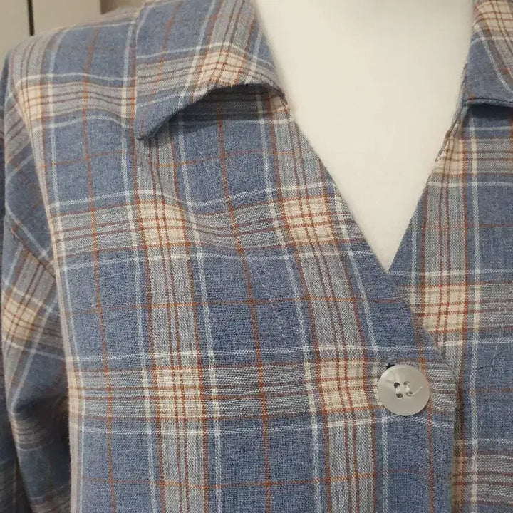 [BUNJANG] 8 Seconds Blue Checkered Shirt / 8세컨즈 블루 체크 남방 셔츠 F