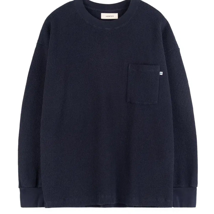 [BUNJANG] WONDERLAND WAFFLE L/S (DARK NAVY) / WONDERLAND원더랜드 - WAFFLE L/S (DARK NAVY)
