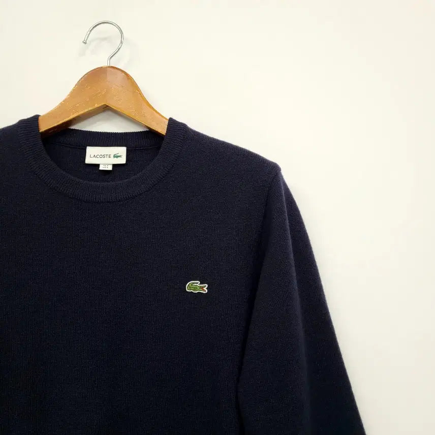 [BUNJANG] Lacoste Dark Navy Knit Sweater / 라코스테 다크 네이비 니트 스웨터/95/앨리스/1021