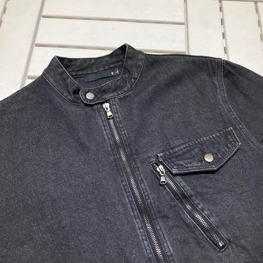 [BUNJANG] Vintage Non-Collar Denim Jacket / [L]빈티지 논카라 데님 자켓 0459