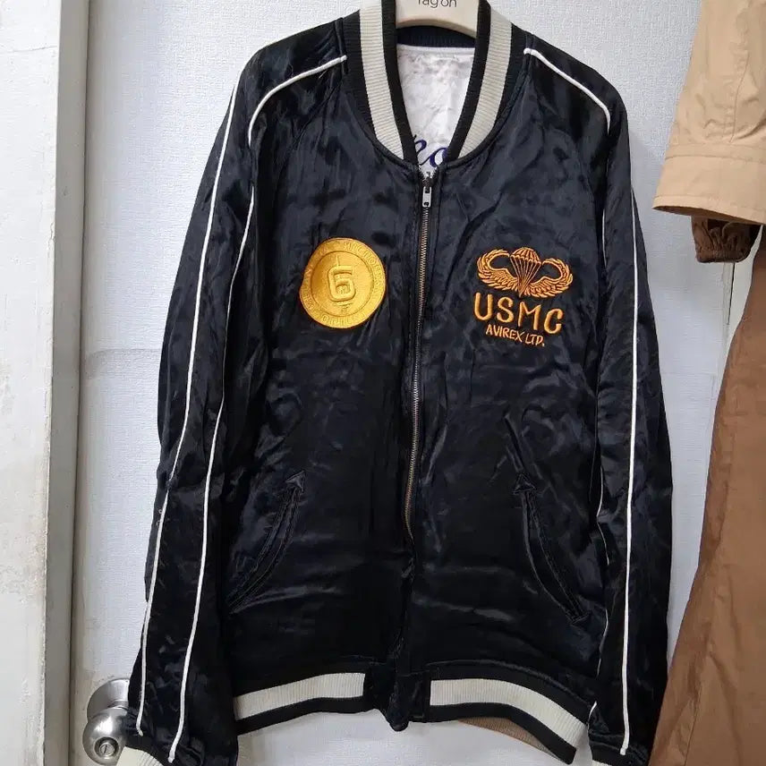 [SOLD OUT] AVIREX USMC 항공 점퍼 리브시블 블랙 XL