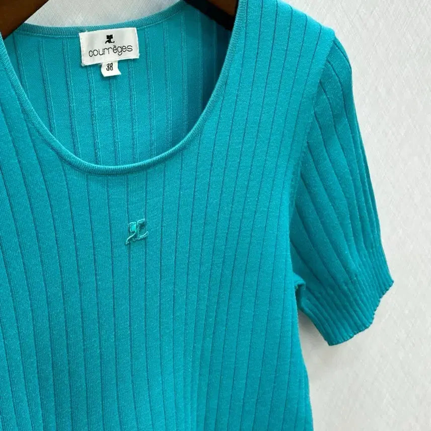 [SOLD OUT] courreges / 꾸레쥬 터키 코튼 반팔 니트 탑