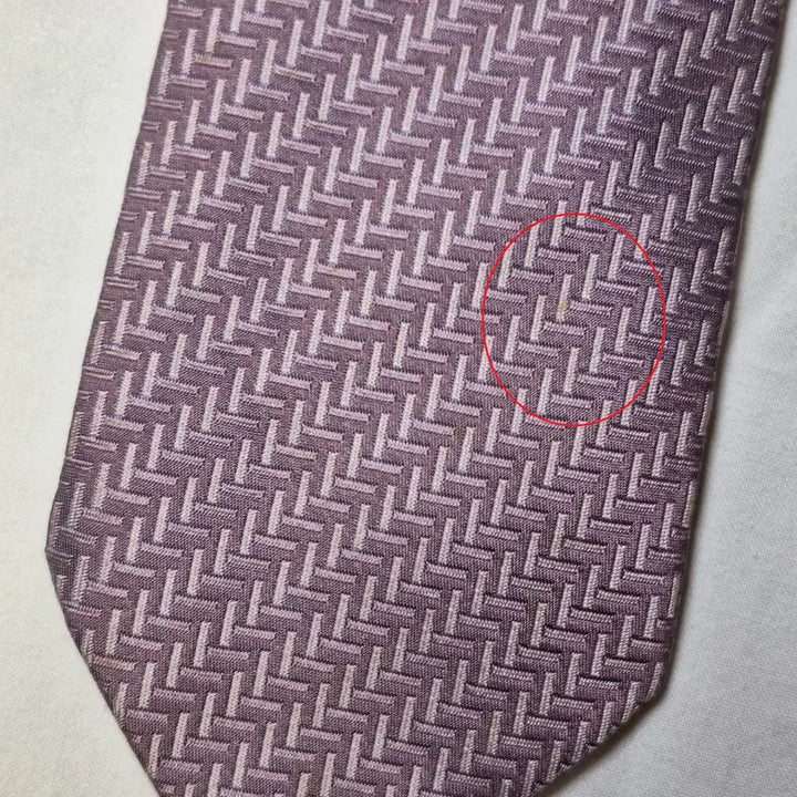 [BUNJANG] Hermès Lilac Geometric Silk Necktie / 에르메스 라일락 기하패턴 실크 넥타이