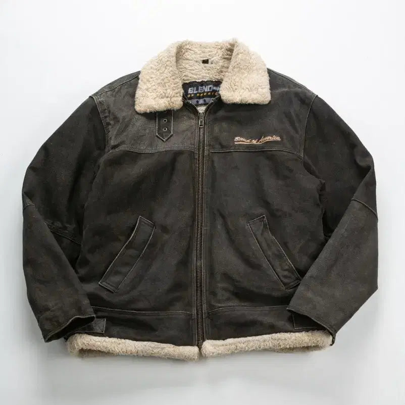 [BUNJANG] PAFJ Vintage Suede Mouton Jacket / PAFJ 빈티지 Suede Mouton Jacket
