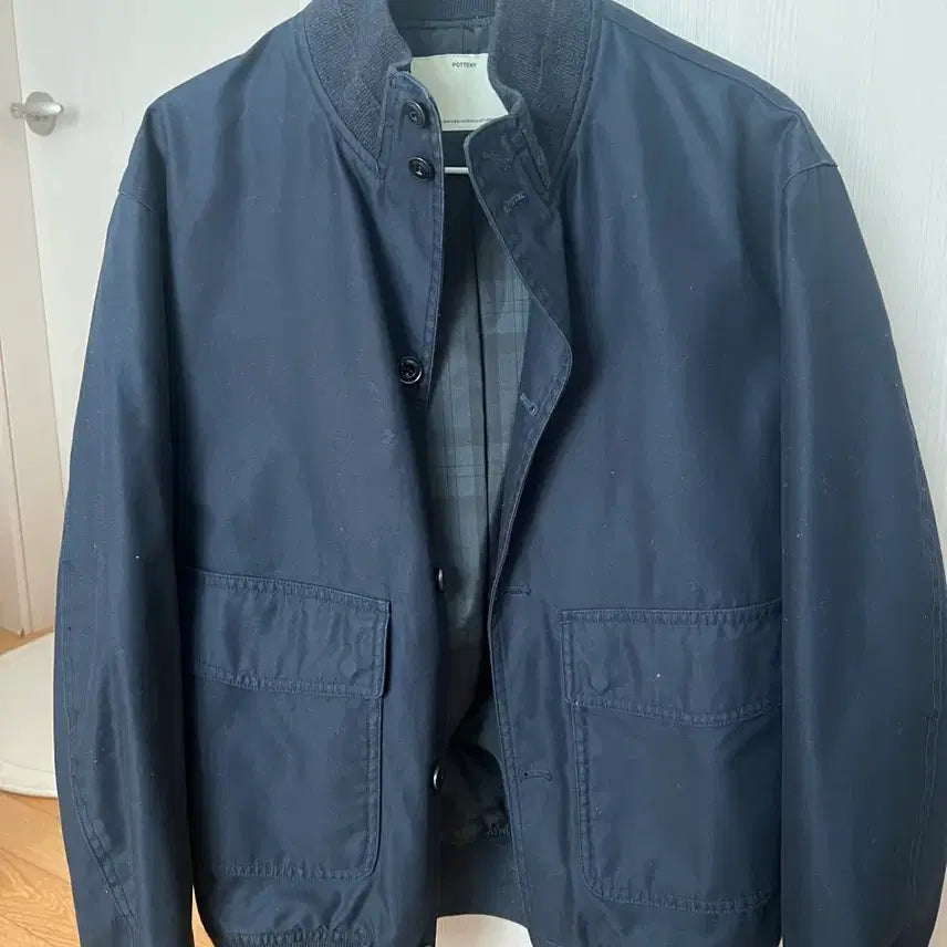 [BUNJANG] POTTERY Cotton Navy Blouson Jacket - Size 1 / POTTERY 코튼 네이비 블루종자켓 1사이즈