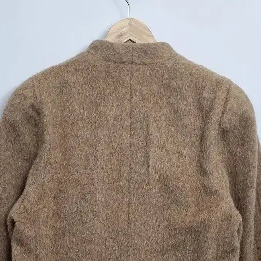 [BUNJANG] ADDENDA Wool 90% Brown No-Collar Single Coat [L] / ADDENDA 울 90% 브라운 노카라 싱글 코트 [L] 울 오버핏 여성