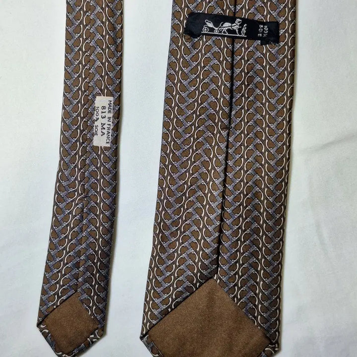 [BUNJANG] Hermes Horsebit Link Silk Tie / 에르메스 브라운 호스빗 링크 실크 넥타이