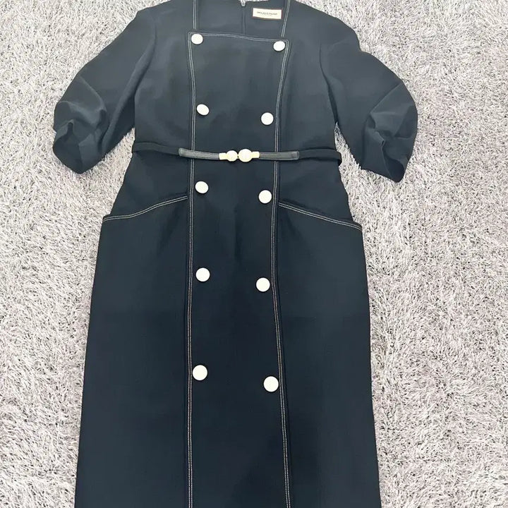 [SOLD OUT] 정품 모조에스핀(MOJO.S.PHINE) 더블버튼 퍼프 롱원피스 하객룩